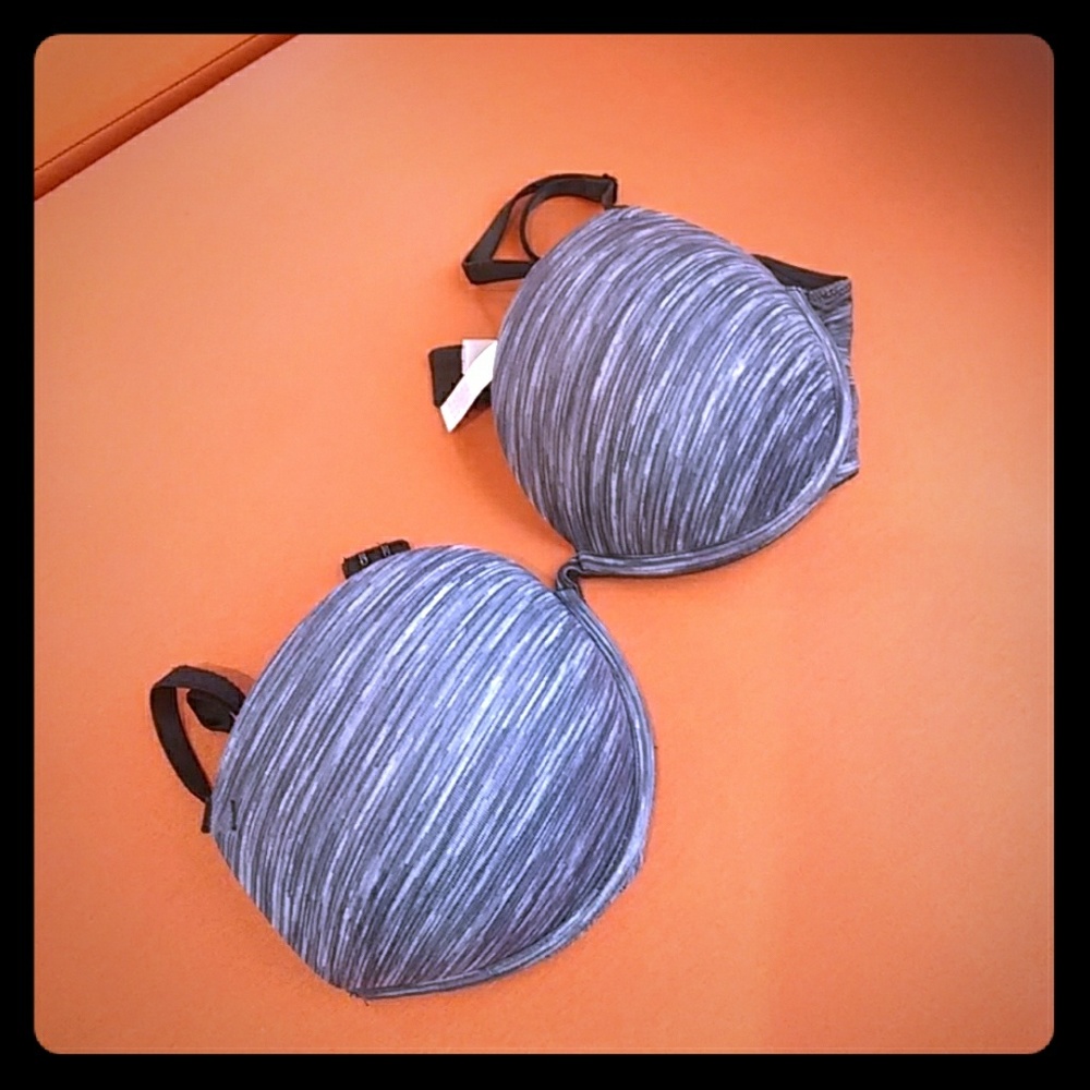 Black/grey PINK push up bra 34C